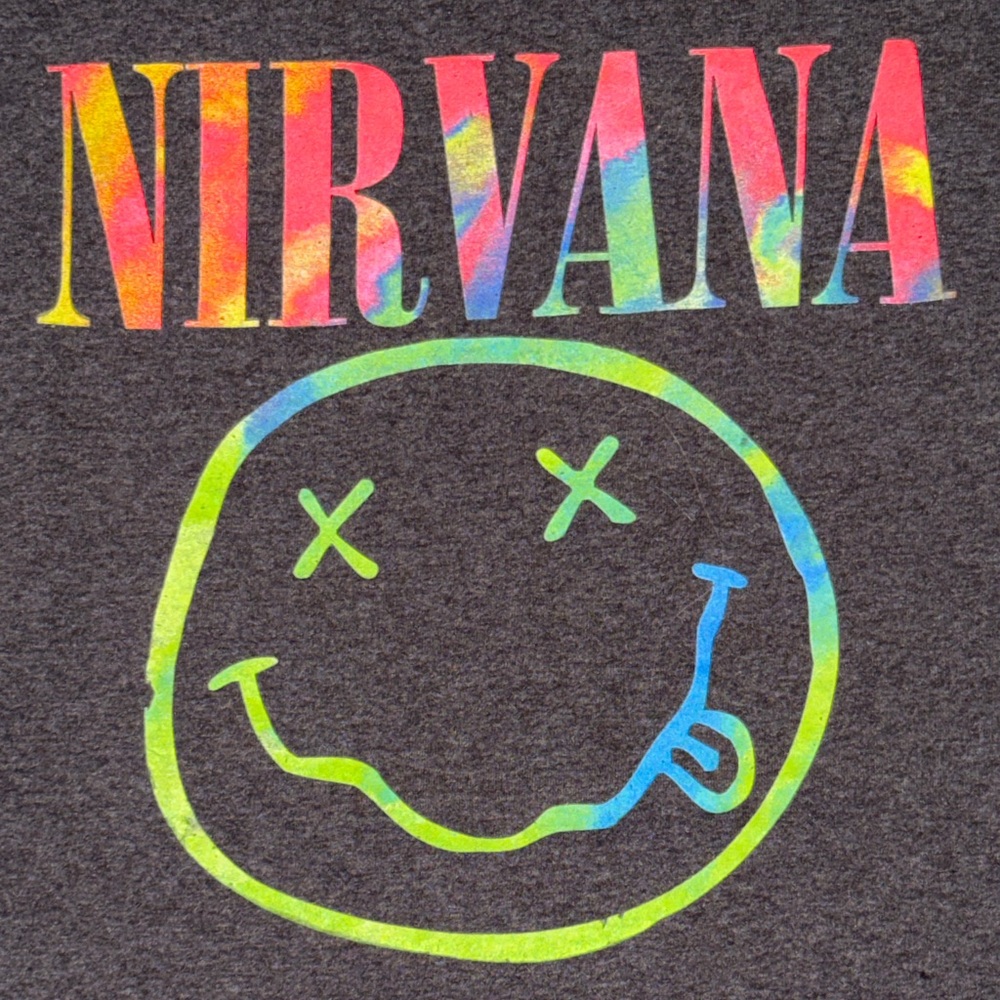 NIRVANA Rainbow Tie-Dye Logo Tee vintage band t-shirt